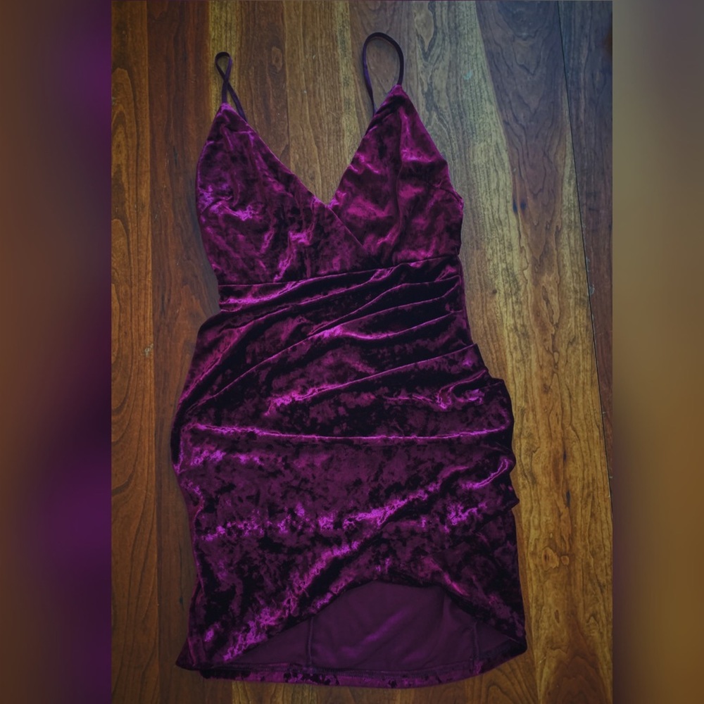 Maroon velvet dress
